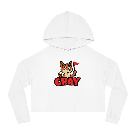 Cray Cropped Hooded Sweatshirt - White - Red Flag Fox