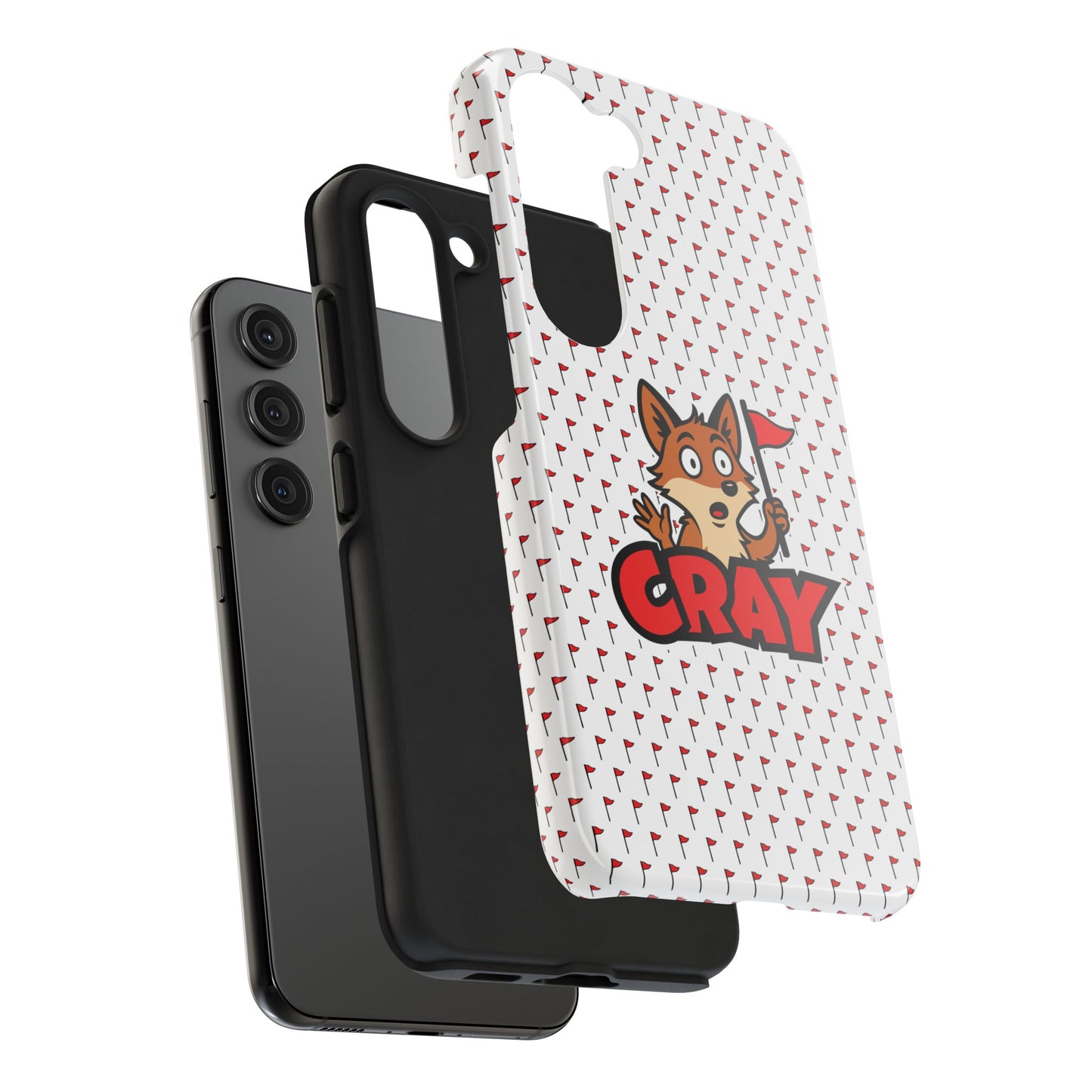 Cray Phone Case - White - Red Flag Fox
