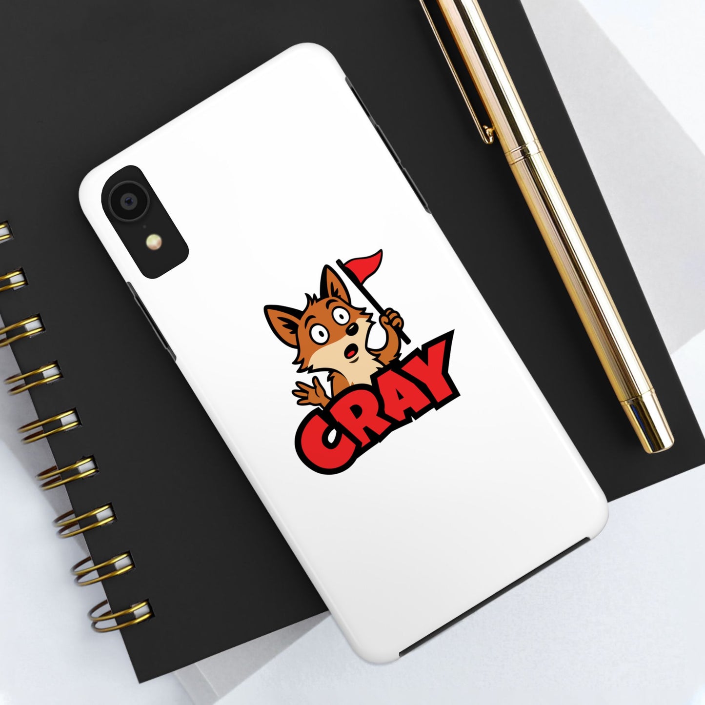 Cray Phone Case - White - Red Flag Fox