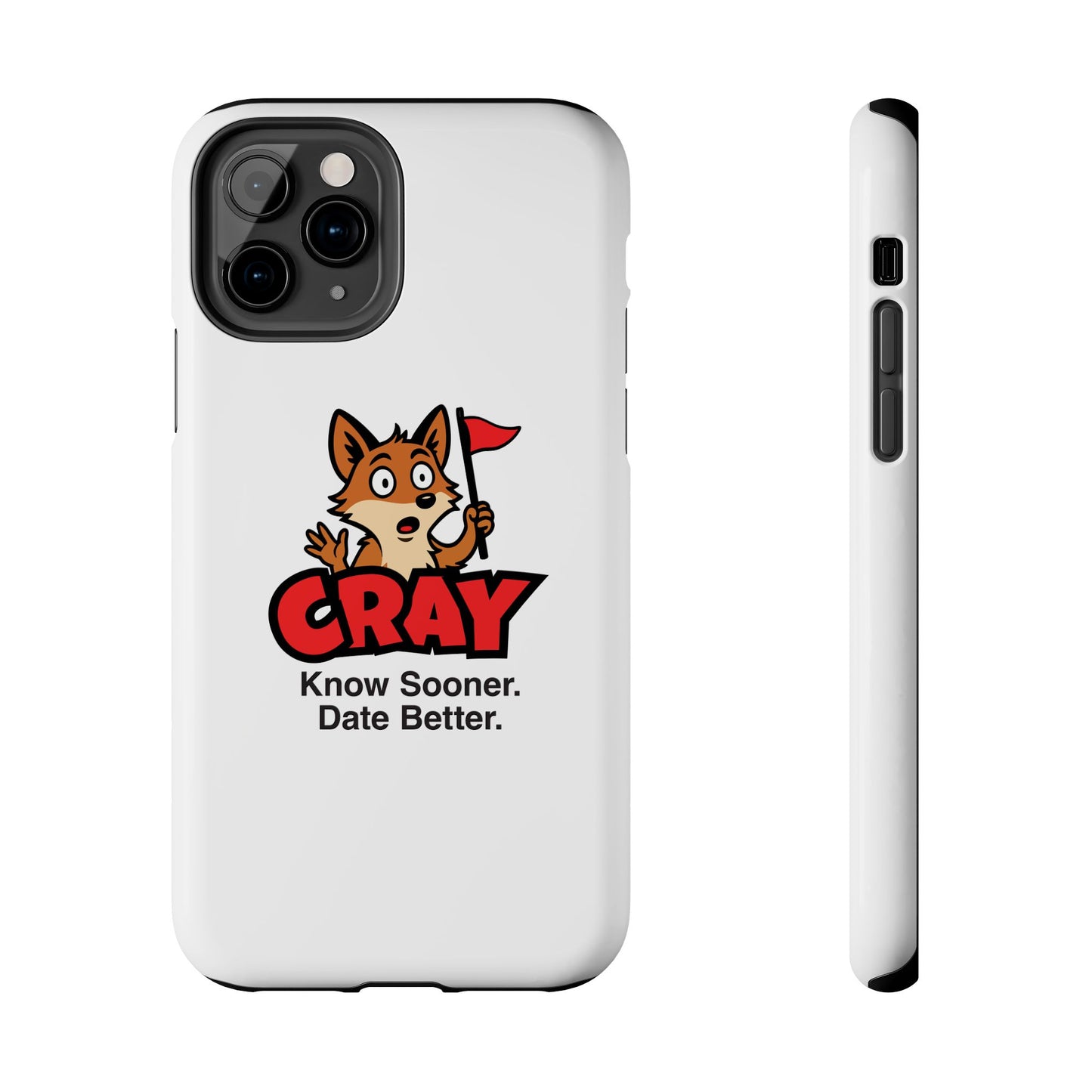 Cray Phone Case (tagline) - White - Red Flag Fox