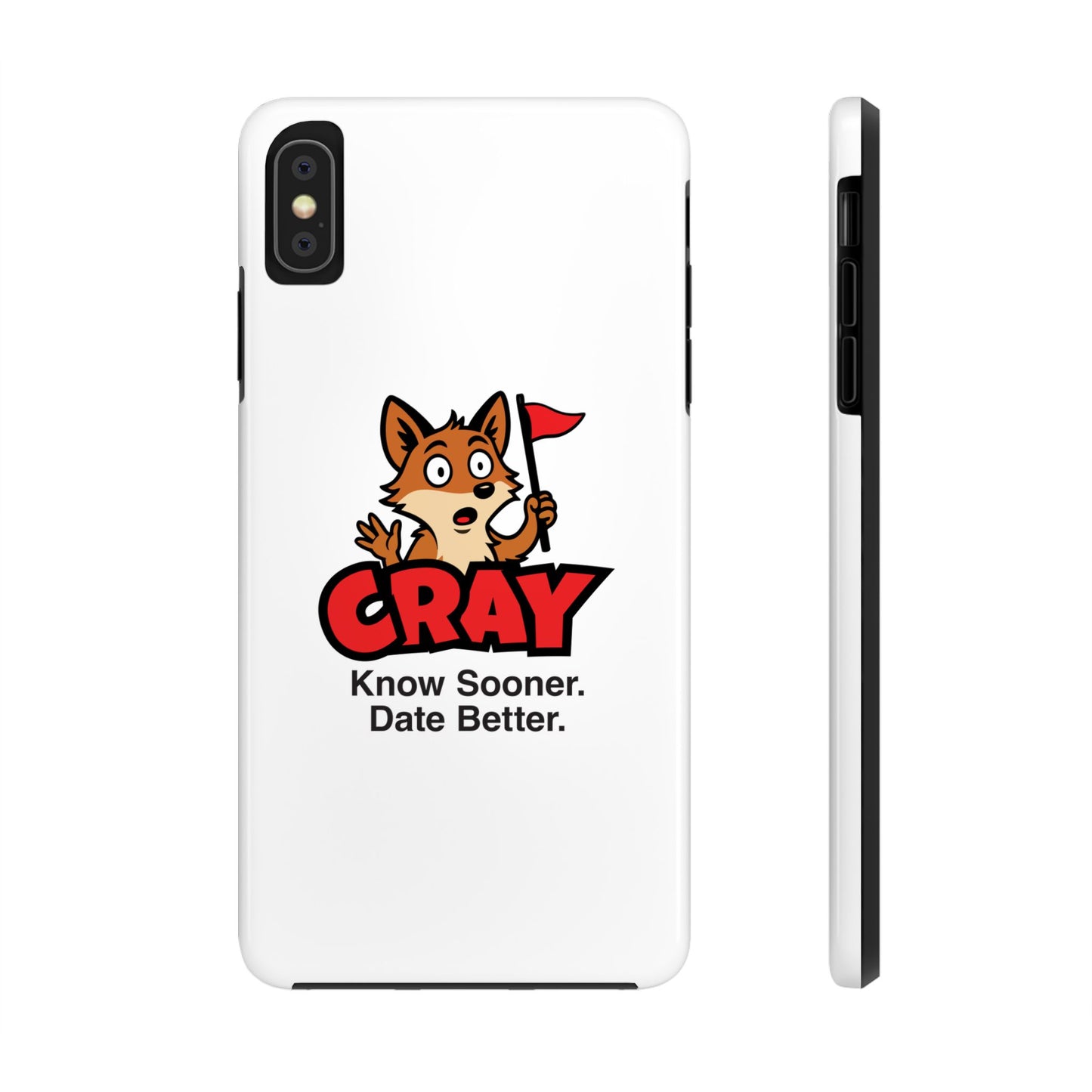 Cray Phone Case (tagline) - White - Red Flag Fox