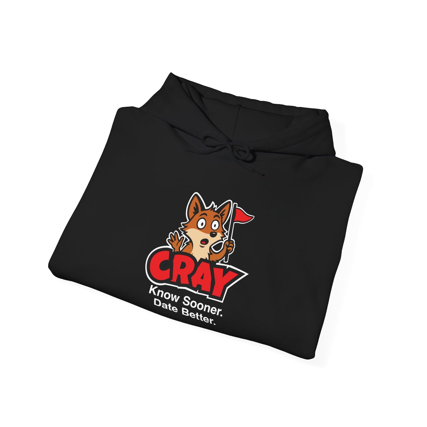 Cray Unisex Hoodie (tagline) - Black - Red Flag Fox