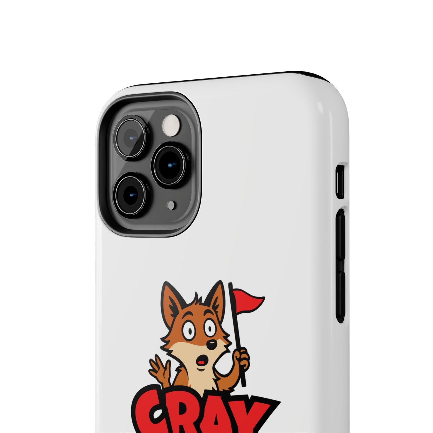 Cray Phone Case (tagline) - White - Red Flag Fox