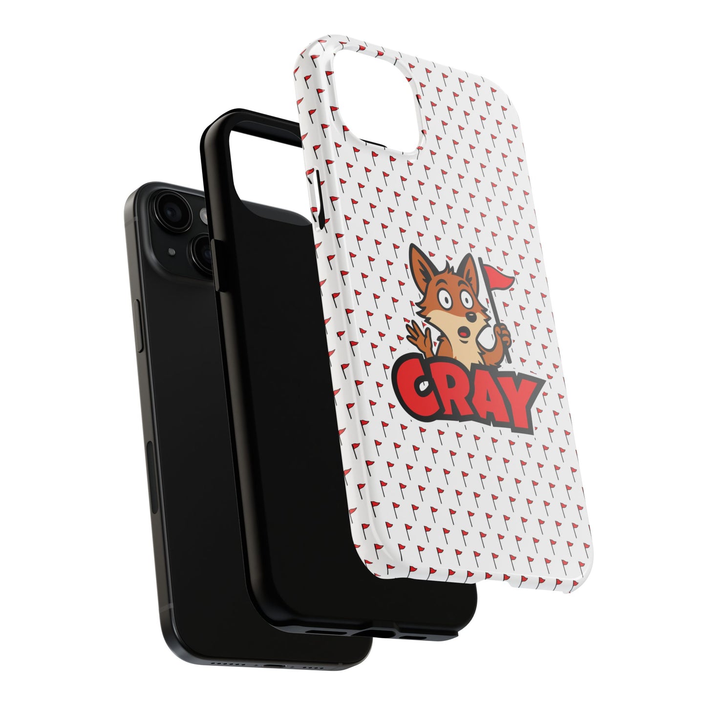 Cray Phone Case - White - Red Flag Fox