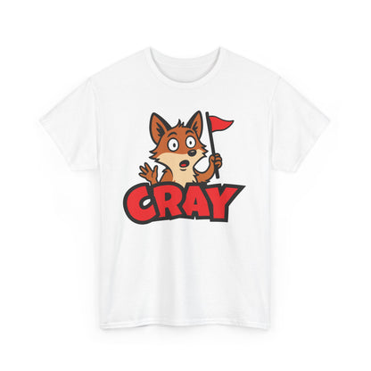 Cray Unisex T-Shirt - White - Red Flag Fox