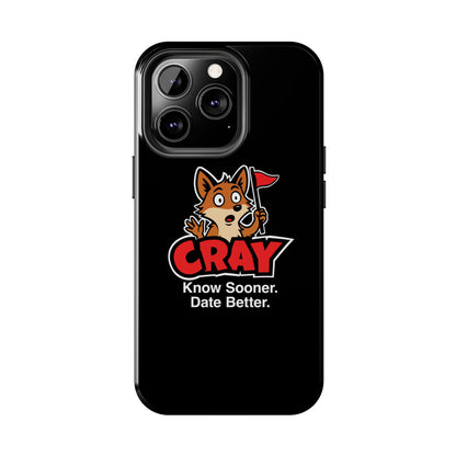 Cray Phone Case (tagline) - Black - Red Flag Fox