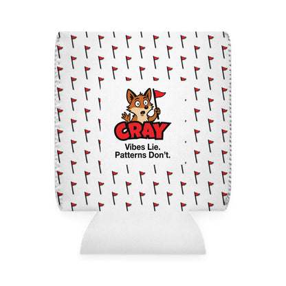 Can Cooler — 'Cray: Vibes Lie. Patterns Don't.' Golf Flag Pattern Cooler Sleeve