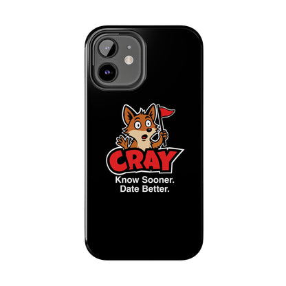 Cray Phone Case (tagline) - Black - Red Flag Fox