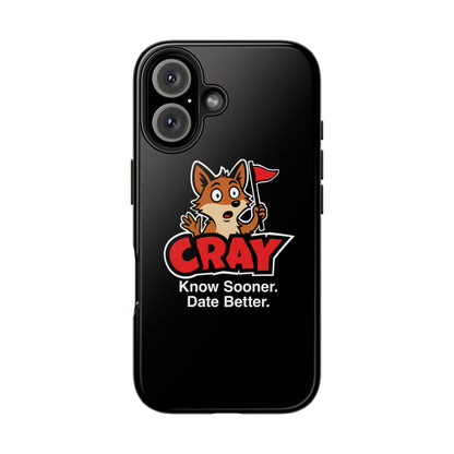 Cray Phone Case (tagline) - Black - Red Flag Fox