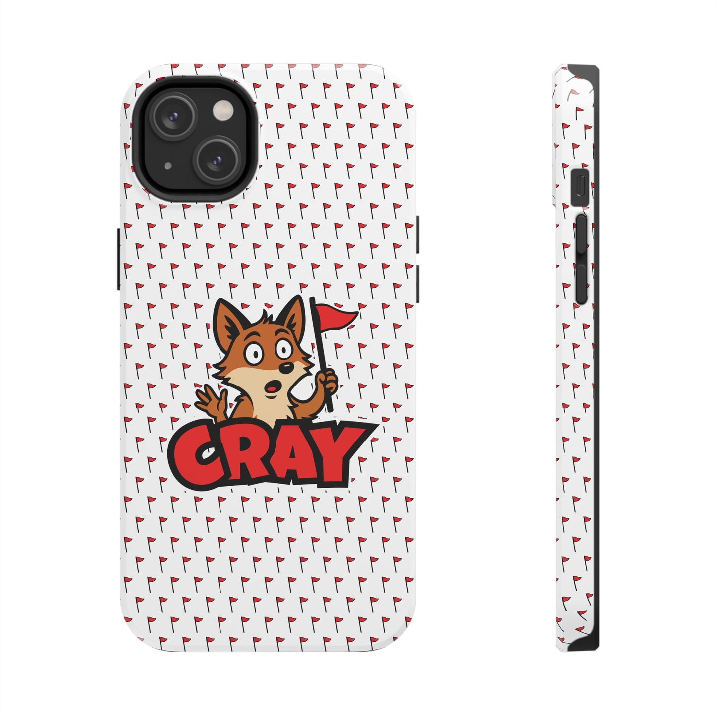 Cray Phone Case - White - Red Flag Fox