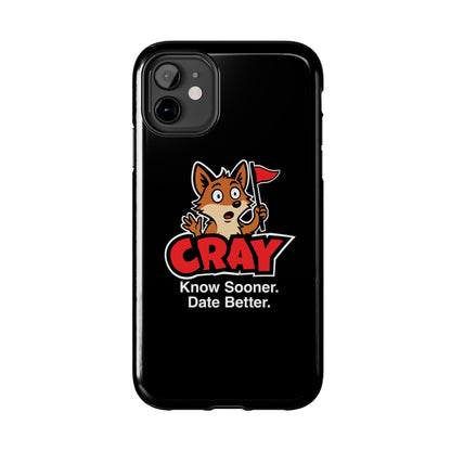 Cray Phone Case (tagline) - Black - Red Flag Fox
