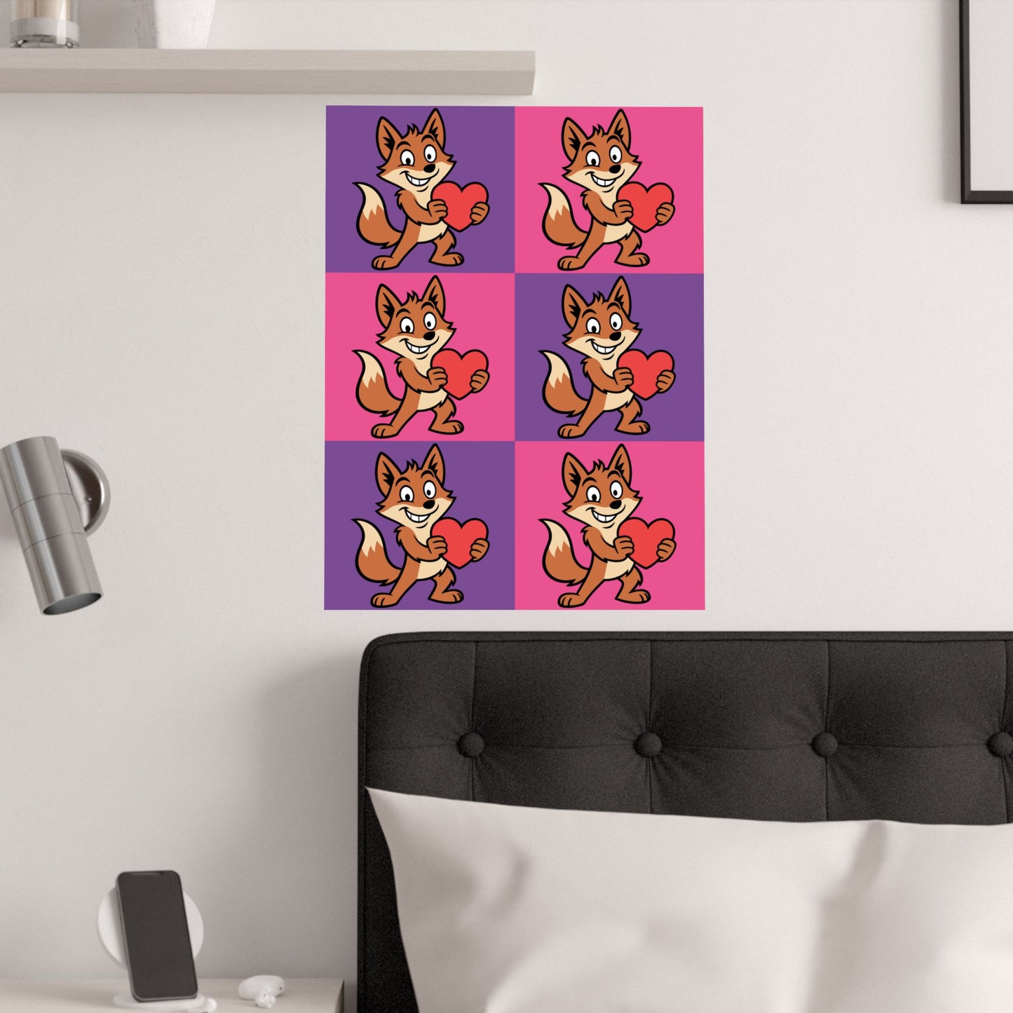 Cray Pink and Purple Fox Poster (18"x24")