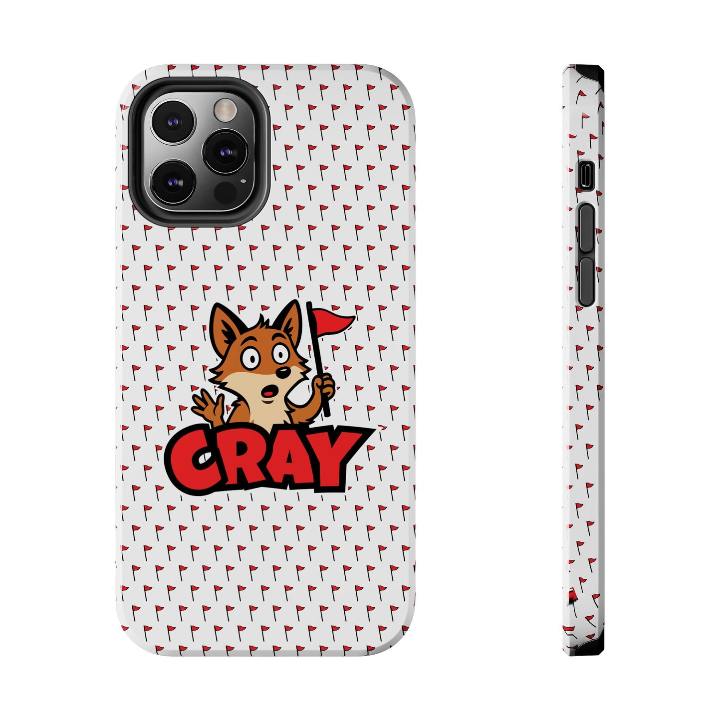 Cray Phone Case - White - Red Flag Fox