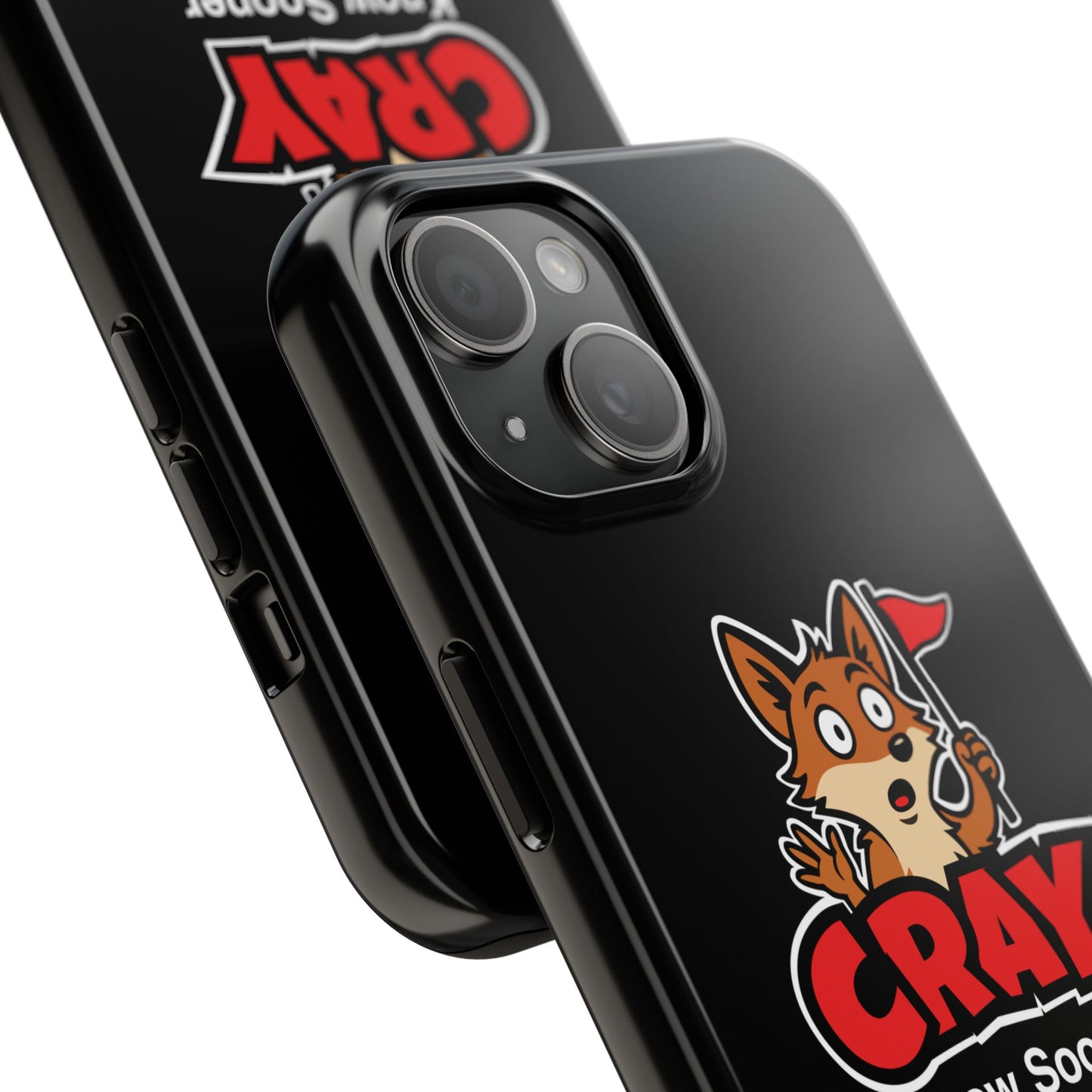 Cray Phone Case (tagline) - Black - Red Flag Fox