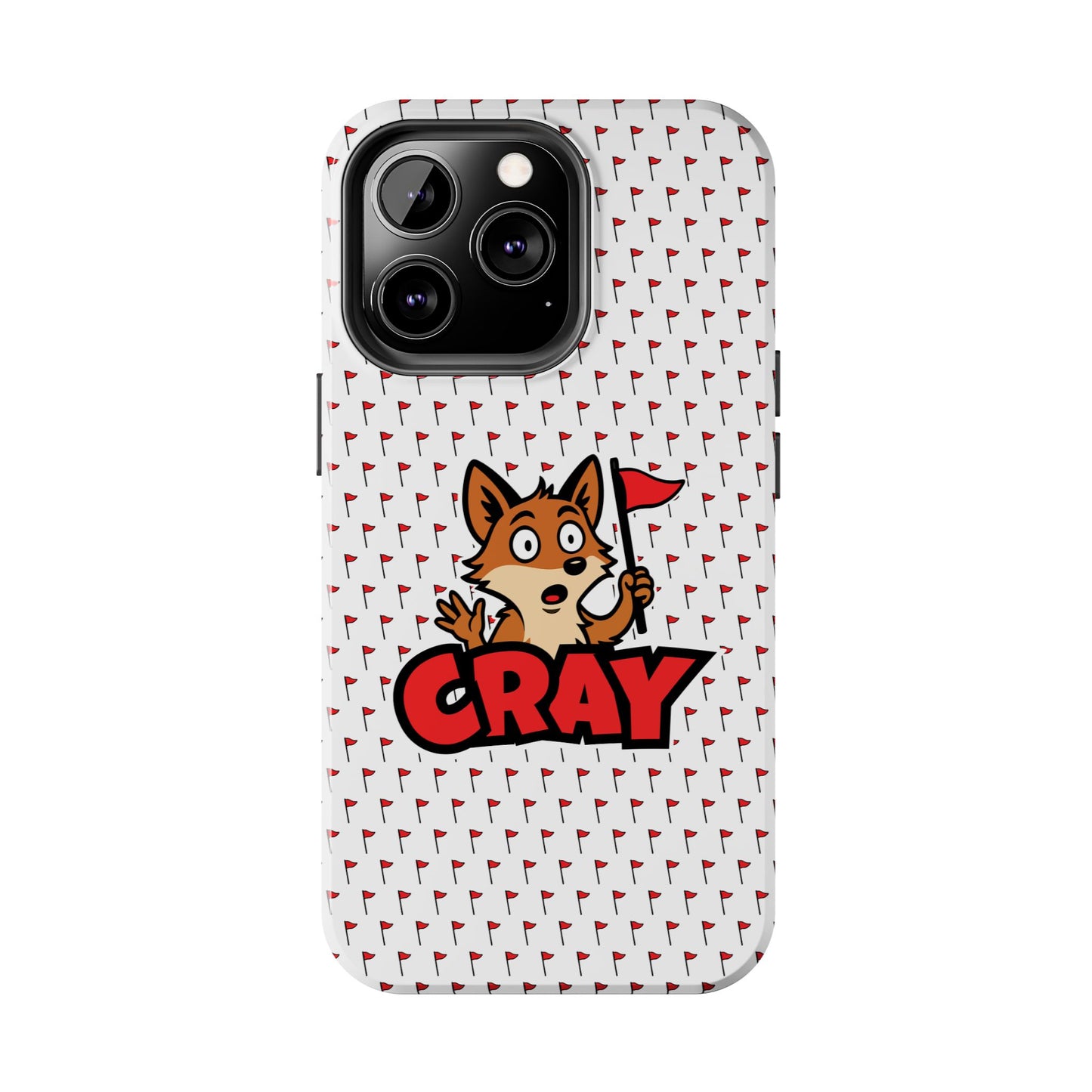 Cray Phone Case - White - Red Flag Fox