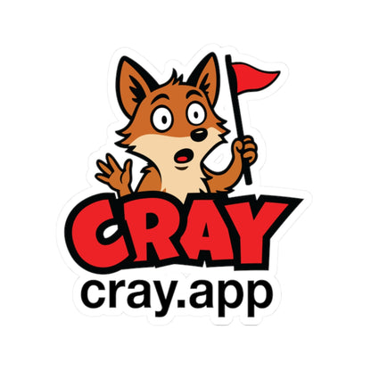Cray Fox Logo Sticker w/ website (Cray.App)