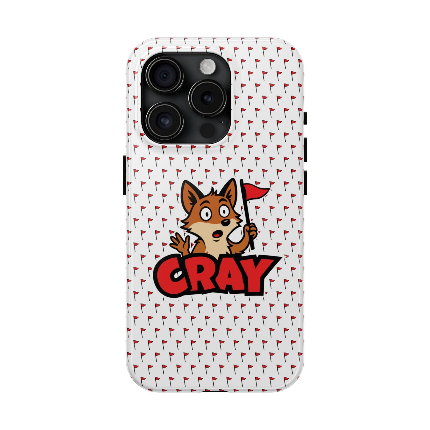 Cray Phone Case - White - Red Flag Fox