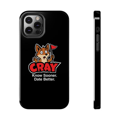 Cray Phone Case (tagline) - Black - Red Flag Fox