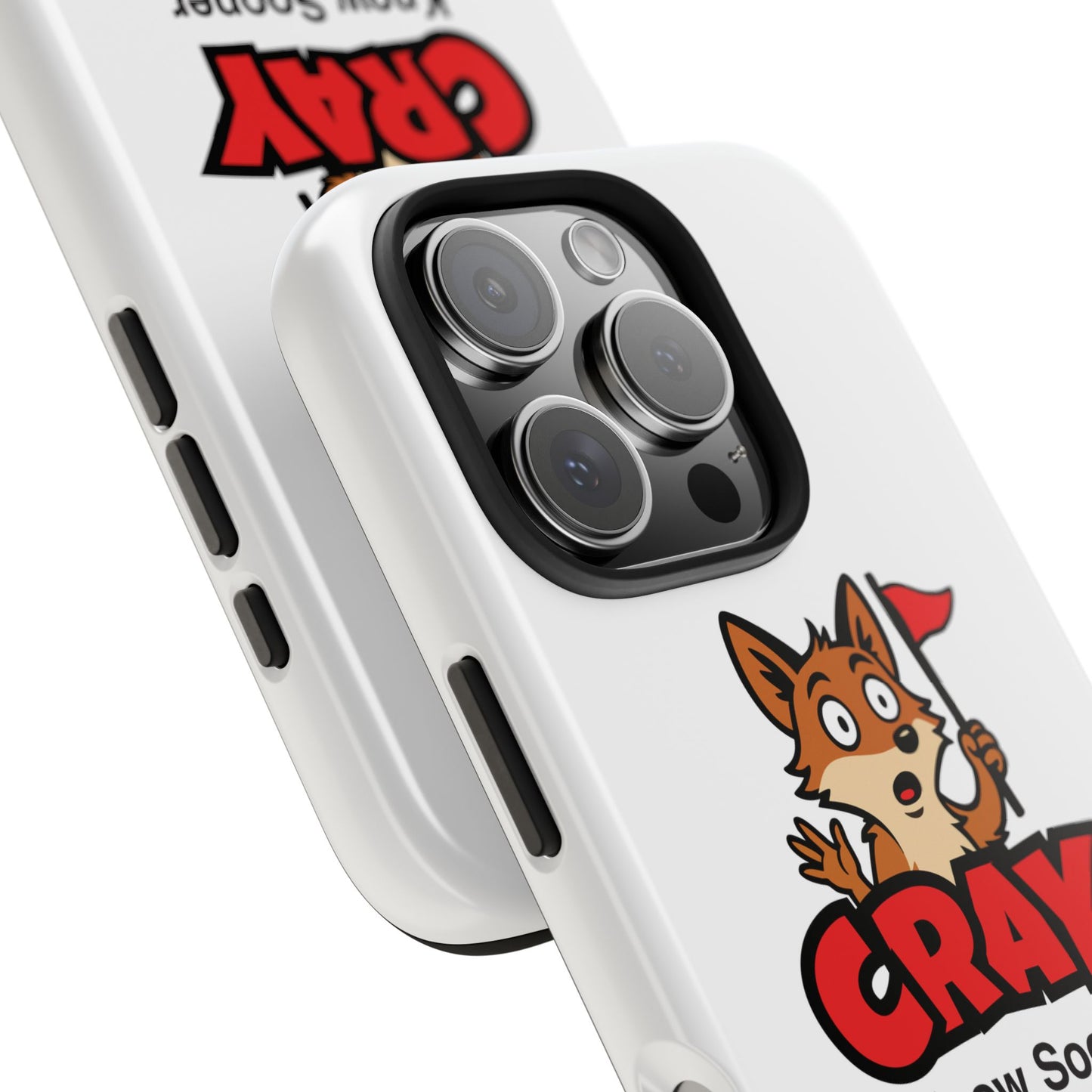 Cray Phone Case (tagline) - White - Red Flag Fox