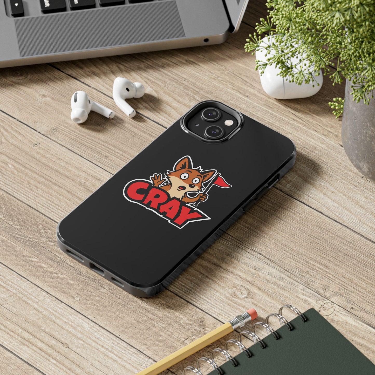 Cray Phone Case - Black - Red Flag Fox