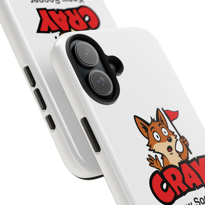 Cray Phone Case (tagline) - White - Red Flag Fox