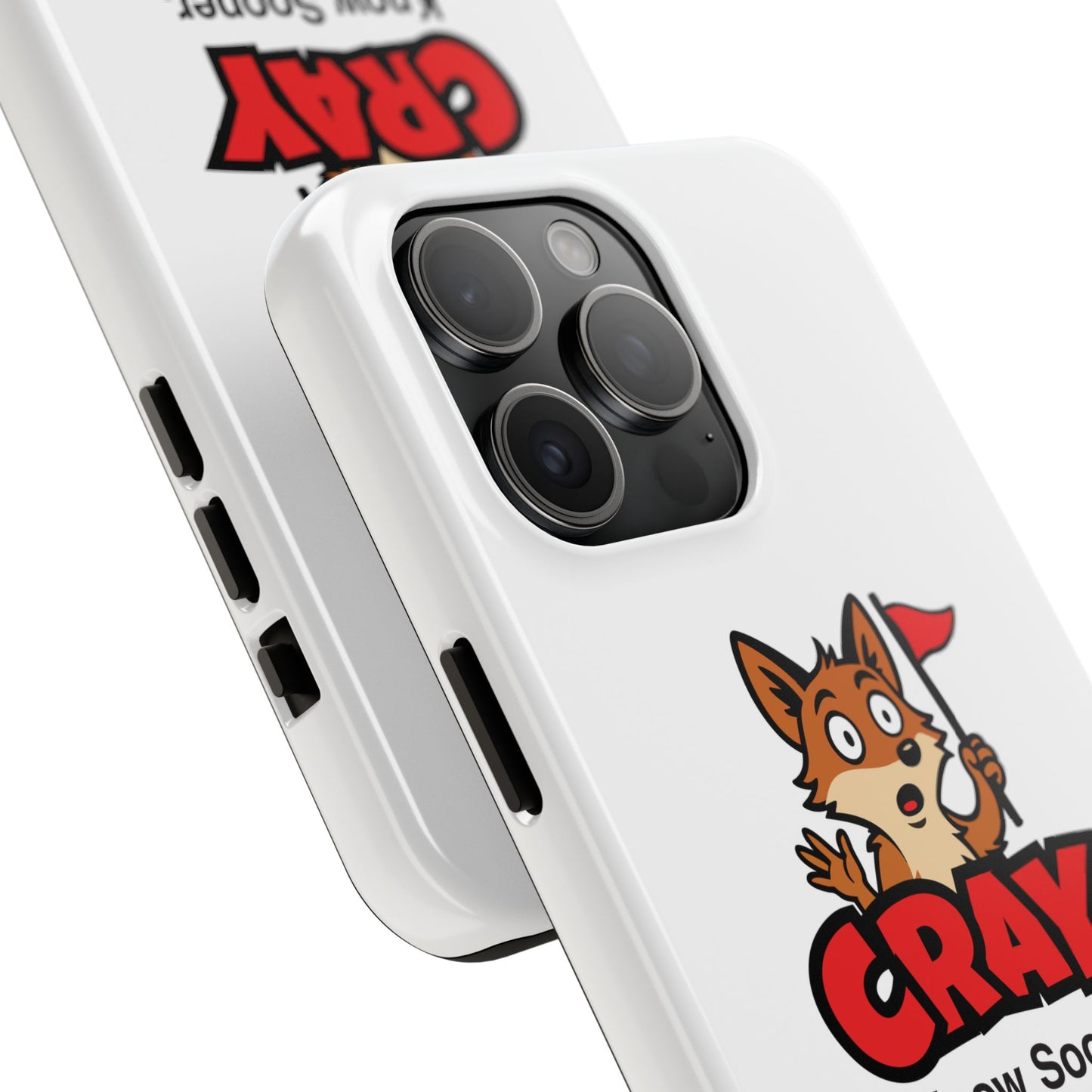 Cray Phone Case (tagline) - White - Red Flag Fox