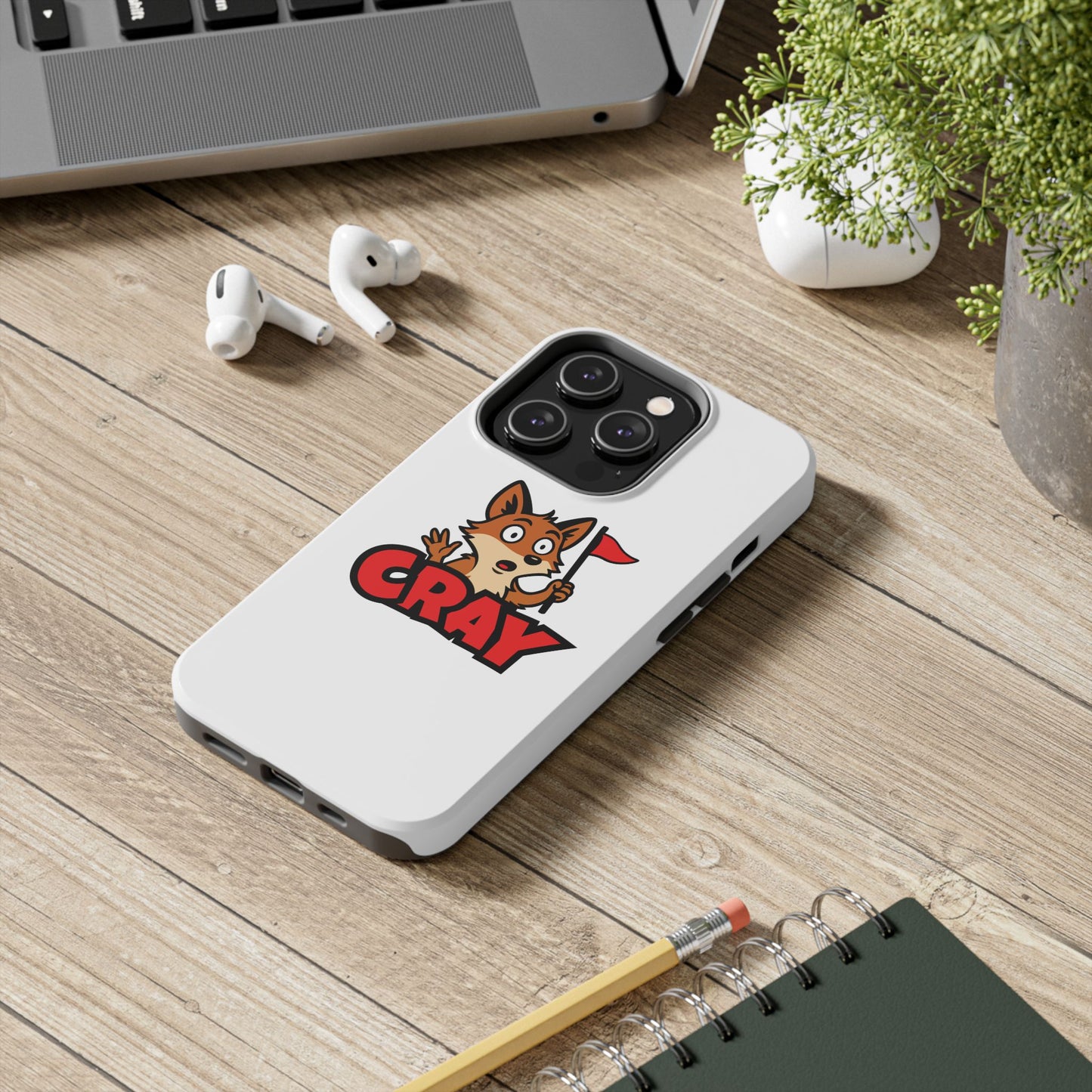 Cray Phone Case - White - Red Flag Fox