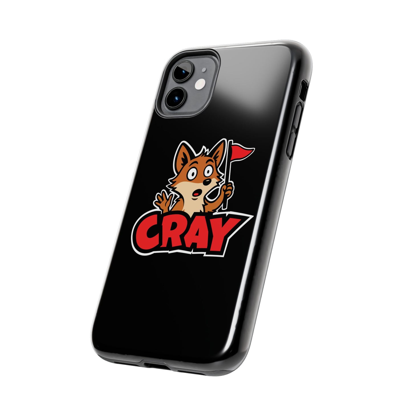 Cray Phone Case - Black - Red Flag Fox