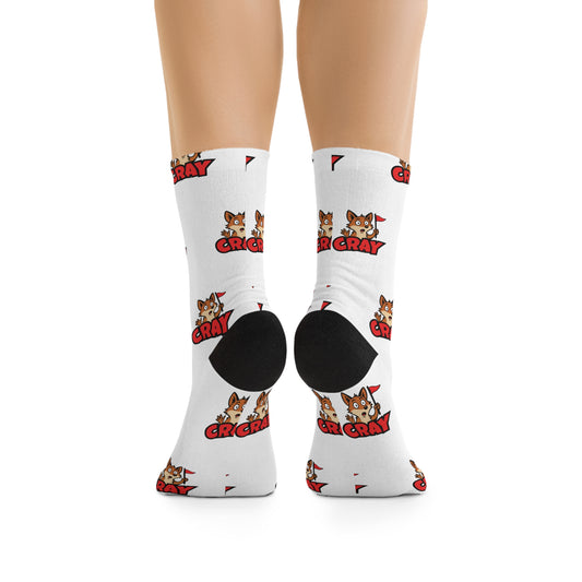 Cray Logo Pattern Recycled Poly Socks [Eco-Friendly]
