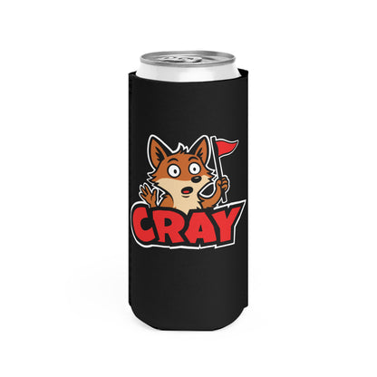 Cray Slim Can Cooler - Black - Red Flag Fox