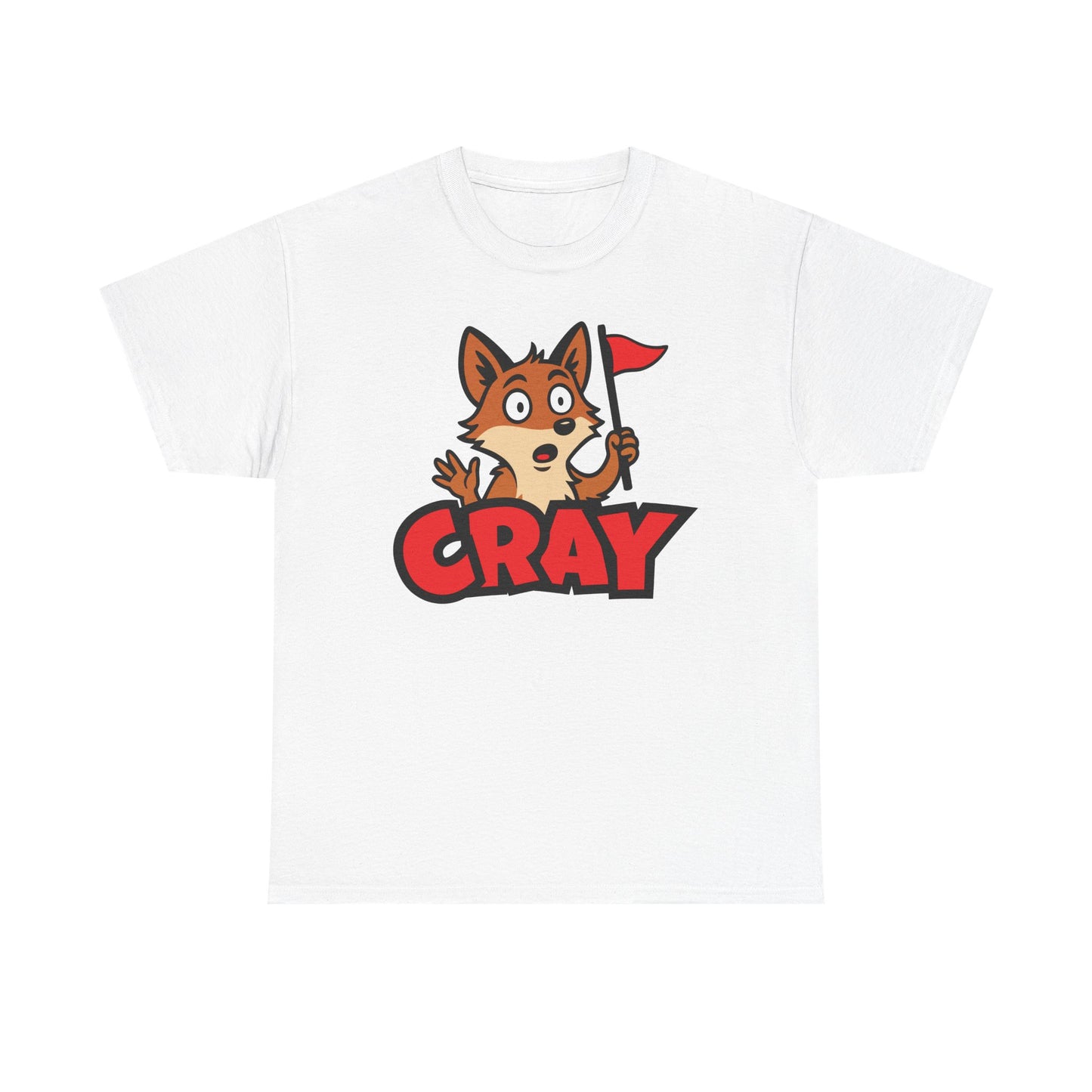 Cray Unisex T-Shirt - White - Red Flag Fox