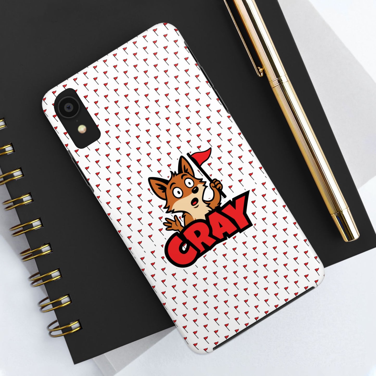 Cray Phone Case - White - Red Flag Fox