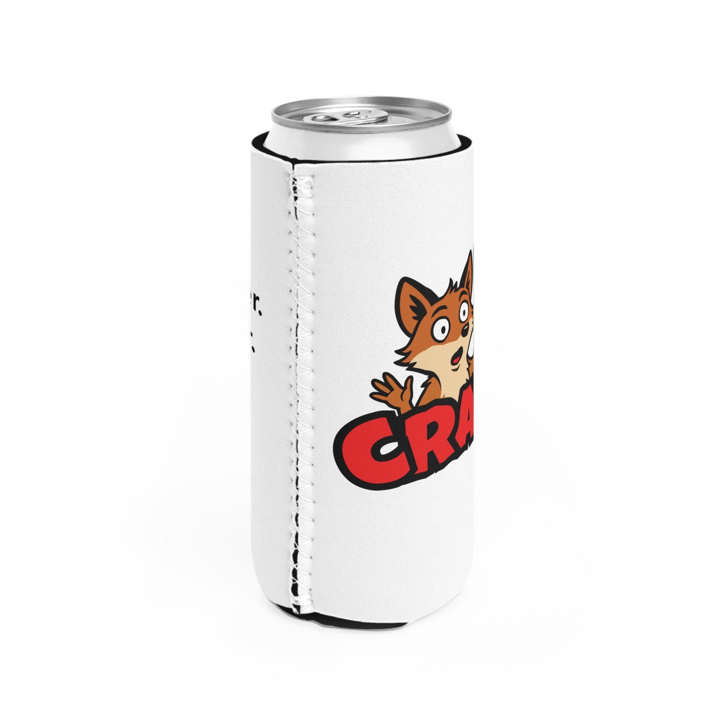 Cray Slim Can Cooler - White - Red Flag Fox