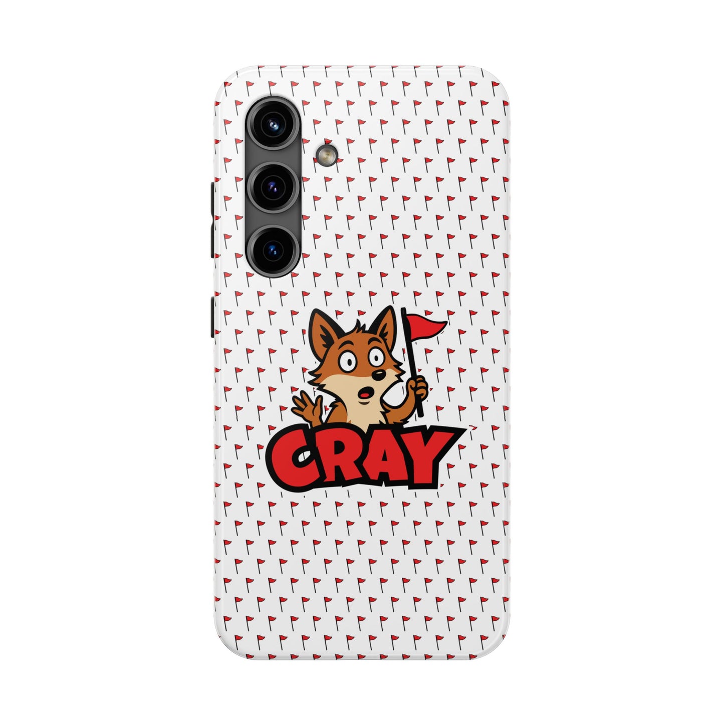 Cray Phone Case - White - Red Flag Fox
