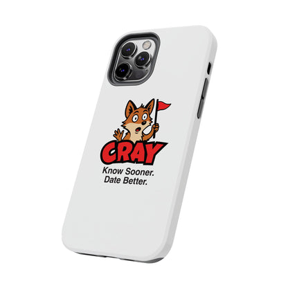 Cray Phone Case (tagline) - White - Red Flag Fox