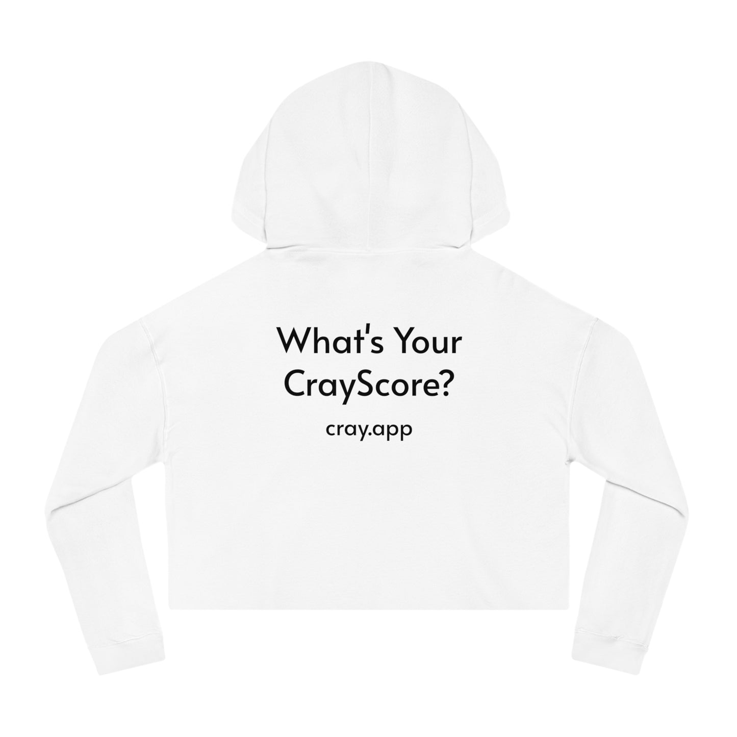 Cray Cropped Hooded Sweatshirt (tagline) - White - Red Flag Fox