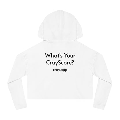 Cray Cropped Hooded Sweatshirt (tagline) - White - Red Flag Fox