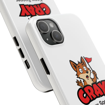 Cray Phone Case (tagline) - White - Red Flag Fox