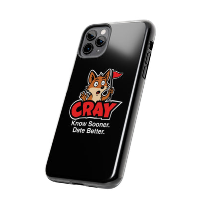 Cray Phone Case (tagline) - Black - Red Flag Fox
