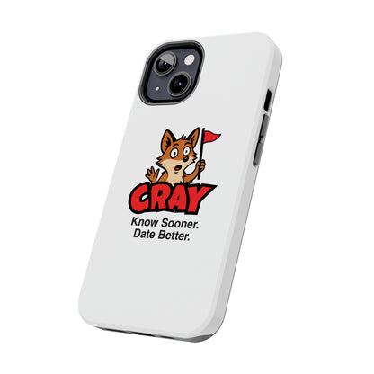 Cray Phone Case (tagline) - White - Red Flag Fox