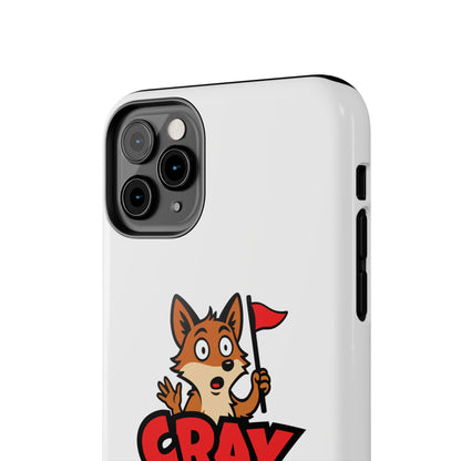 Cray Phone Case (tagline) - White - Red Flag Fox