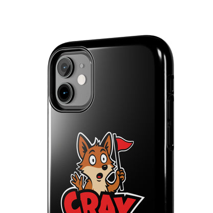 Cray Phone Case (tagline) - Black - Red Flag Fox