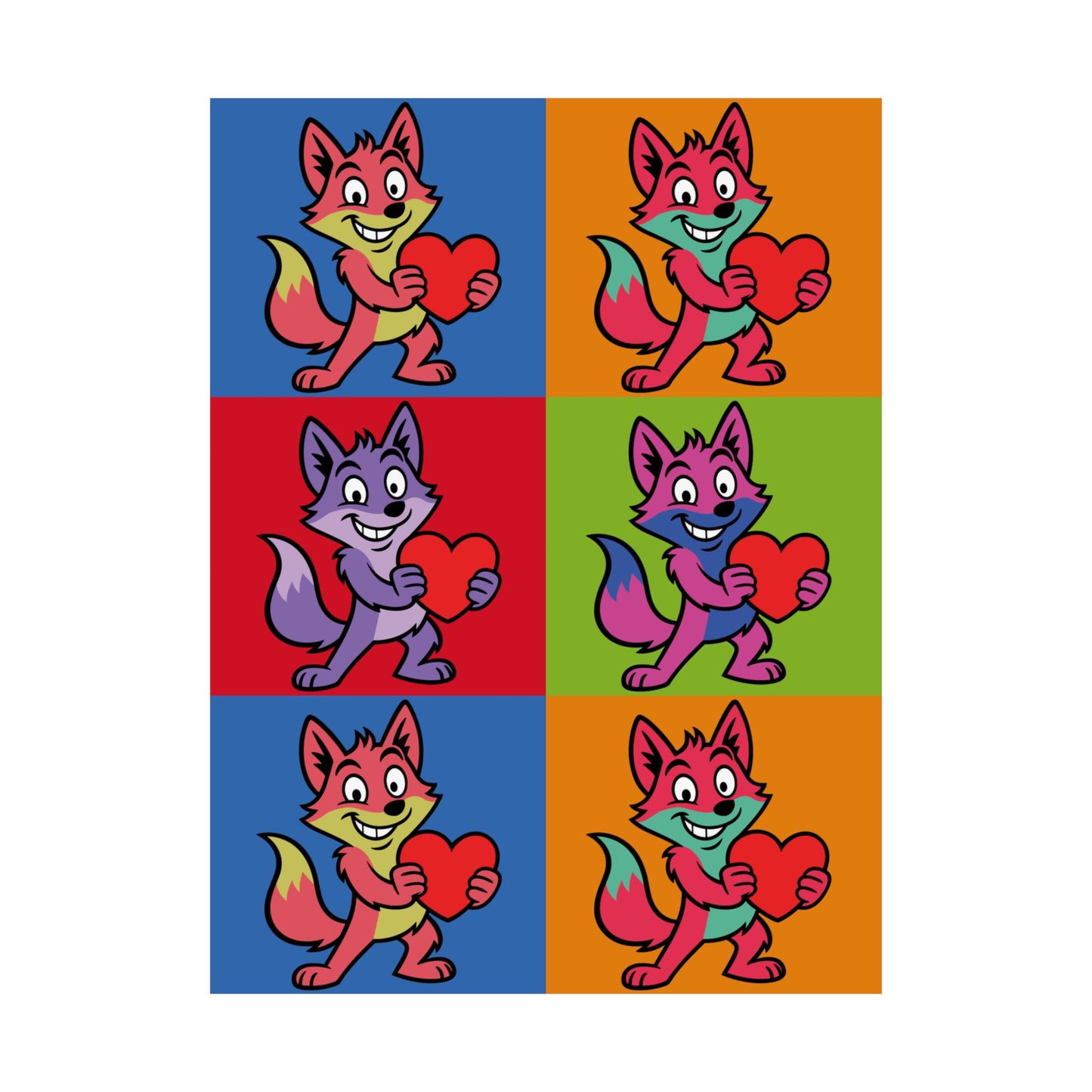 Cray Inverted Colors Fox Poster (18"x24")