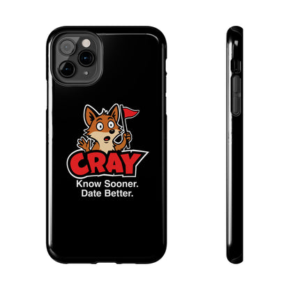 Cray Phone Case (tagline) - Black - Red Flag Fox