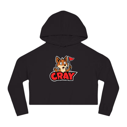 Cray Cropped Hooded Sweatshirt - Black - Red Flag Fox