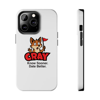 Cray Phone Case (tagline) - White - Red Flag Fox