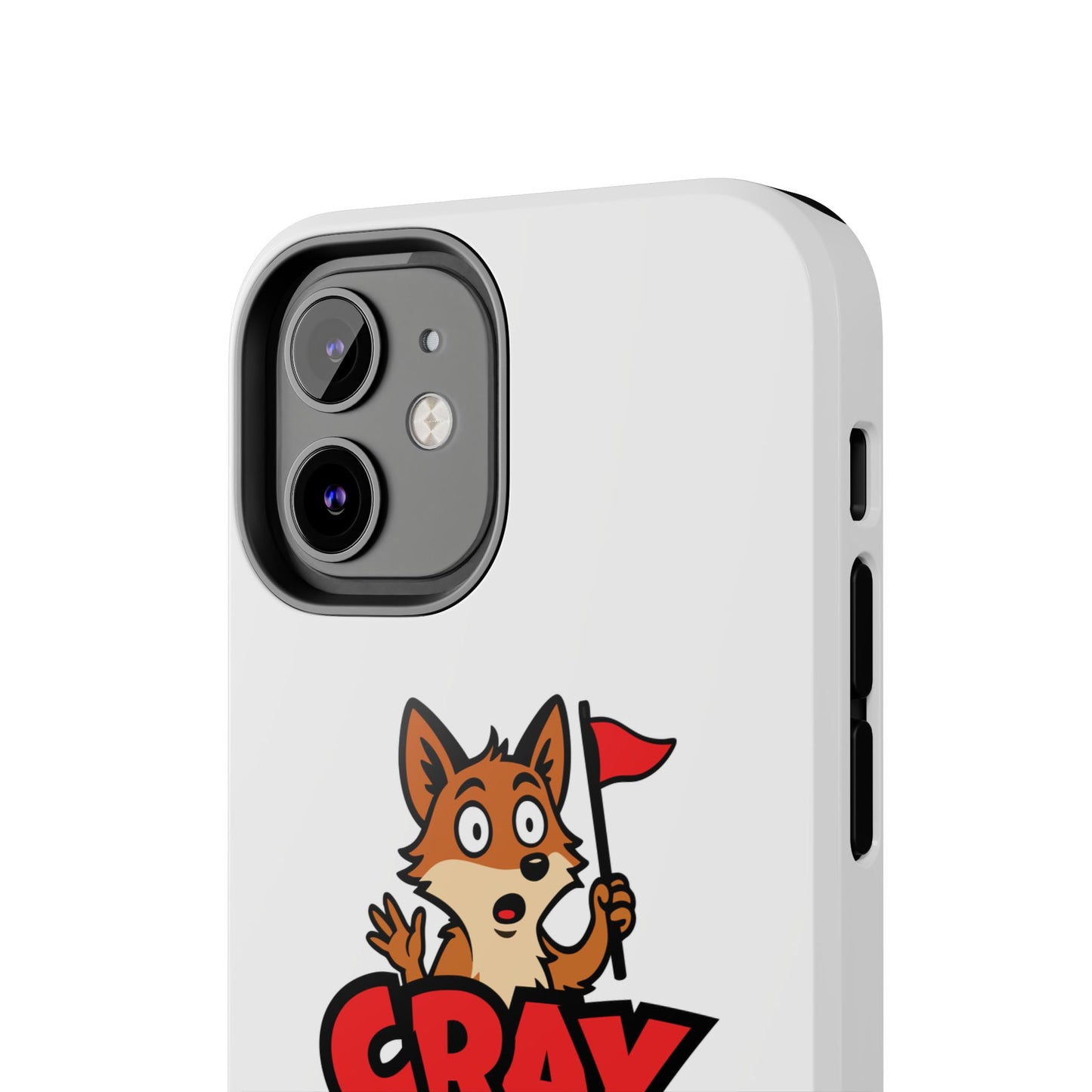 Cray Phone Case (tagline) - White - Red Flag Fox