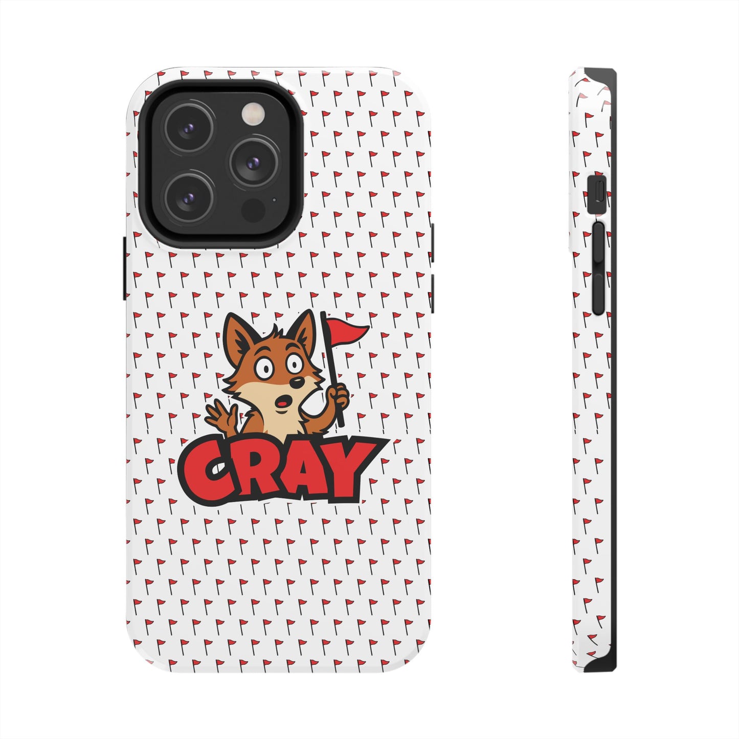Cray Phone Case - White - Red Flag Fox