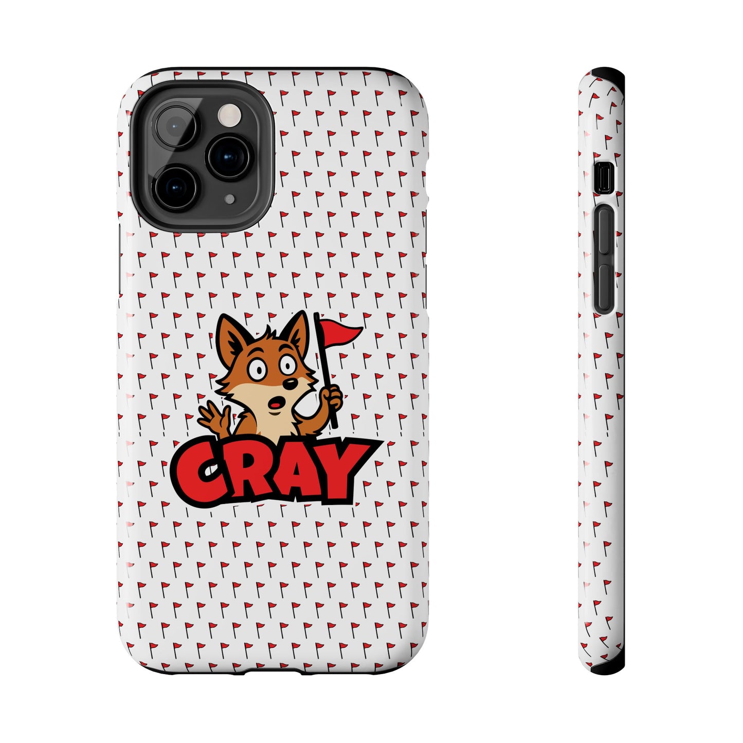 Cray Phone Case - White - Red Flag Fox