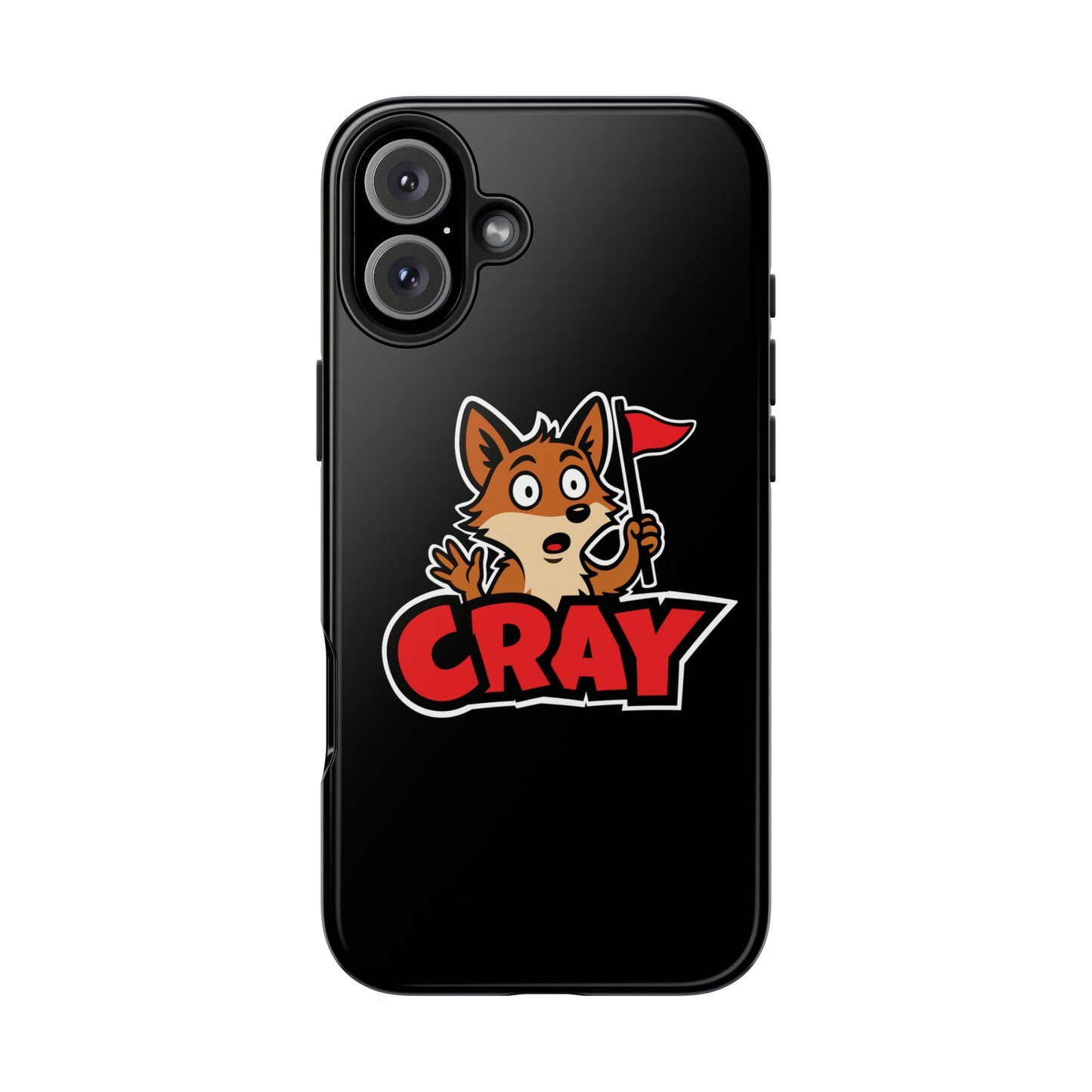 Cray Phone Case - Black - Red Flag Fox